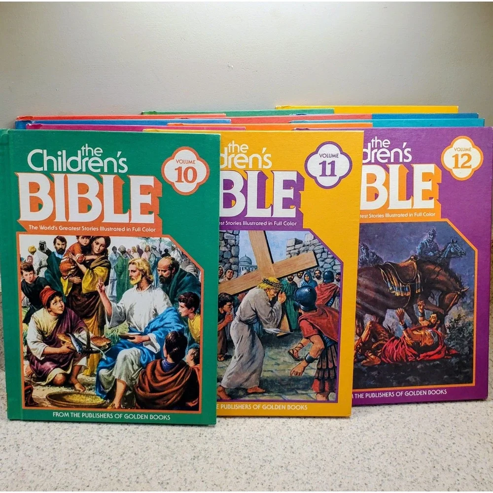 VTG Children's Bible Stories Hardcover Complete 1-12 Golden Press Books 1981